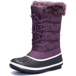 Women's Waterproof Winter Boots, Warm Insulated Snow Boots, Purple